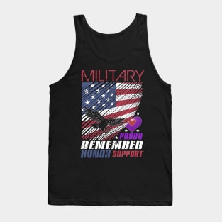 The Military USA Patriotic Proud Remember Honor Support Tank Top